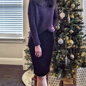 Emanuel Ungaro Paris Velvet Pencil Knee Length Skirt Brown 8 designer luxury